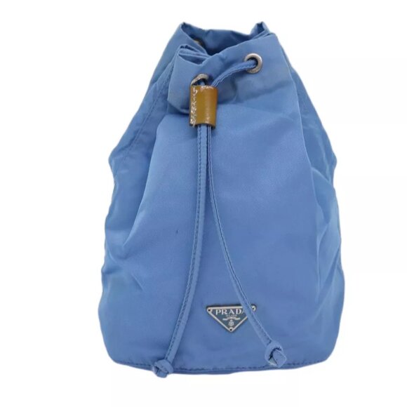 PRADA Drawstring Pouch Nylon Light Blue - Picture 1 of 14